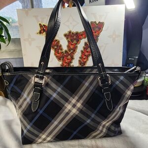 Burberry Blue Label EUC Top Zip Tote Bag